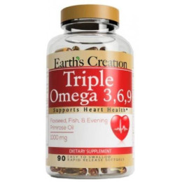 Омега-3 Earth’s Creation Triple Omega 3-6-9 with Primrose 1000 mg 90 softgels Earth's Creation