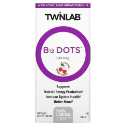 Вітамін В12 Twinlab 12 Dots 500 mcg 100 Tablets (Cherry) TwinLab