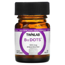 Вітамін В12 Twinlab 12 Dots 500 mcg 100 Tablets (Cherry) TwinLab