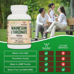 L-треонат магнію Double Wood Magnesium L-Threonate 2000 mg 100 capsules