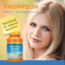 Гідролізат желатину Thompson Hydrolyzed Gelatin, 2000 mg, 60 Tablets Thompson