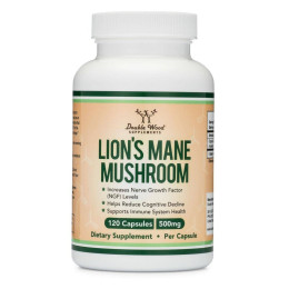 Ежовик гребенчатый Double Wood Lion's Mane Mushroom 500 mg, 120 capsules