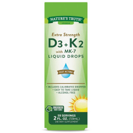 Liquid Vitamin D3 & K-2, 2 fl oz (59 mL) Dropper Bottle Nature's Truth