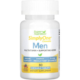 Men’s Multivitamin + Supporting Herbs 30 Chewable Tablets (Wild-Berry) Super Nutrition