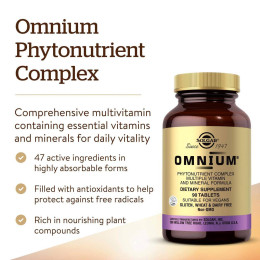 Мультивітаміни та мінерали Solgar Omnium, Phytonutrient Complex Multiple Vitamin and Mineral Formula, 90 Tablets Solgar