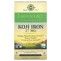 EarthSource Food Fermented Koji Iron 27 mg 60 Vegetable Capsules Solgar