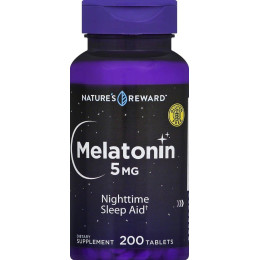 Melatonin, 5 mg, 200 Tablets Nature's Reward