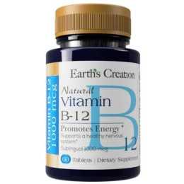 Вітамін B-12 Earth's Creation Vitamin B-12 1000 mcg Sublingual 60 tabs Earth's Creation