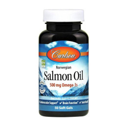 Масло лосося Carlson Salmon Oil 500 mg Omega-3s 50 soft gels Carlsson