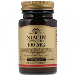 Ниацин Niacin 100 mg 100 tabs Solgar