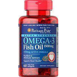 Omega-3 Fish Oil 1500 mg Extra Strength 60 Softgels Puritan's Pride