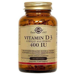 Витамин Д3 Vitamin D3 400 IU 100 soft Solgar