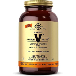 Мультивитамины без железа Solgar Formula VM-75 Multiple Vitamins with Chelated Minerals Iron Free 180 Tablets Solgar