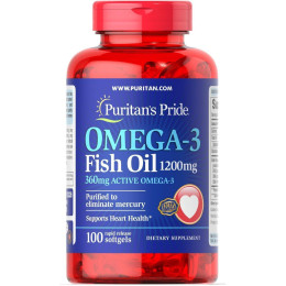 Omega-3 Fish Oil 1200 mg 100 Softgels Puritan's Pride