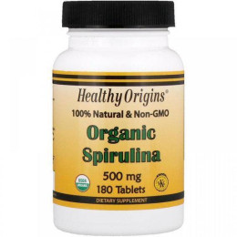 Organic Spirulina 500 mg 180 tablets Healthy Origins