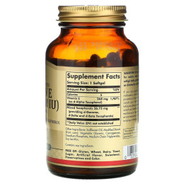 Витамин Е Vitamin E 268 mg 100 softgels Solgar