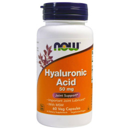 Гиалуроновая кислота с МСМ NOW Foods Hyaluronic Acid 50 mg 60 vcaps NOW