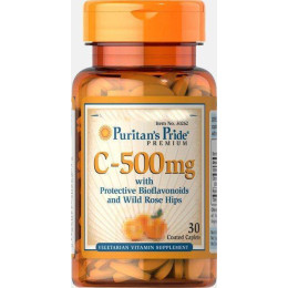 Вітамін С Puritan's Pride Vitamin C-500 mg with Protective Bioflavonoids and Wild Rose Hips 30 caplets Puritan's Pride