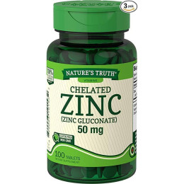 Хелатный цинк глюконат Nature's Truth Chelated Zinc Gluconate 50 mg 100 tablets Nature's Truth