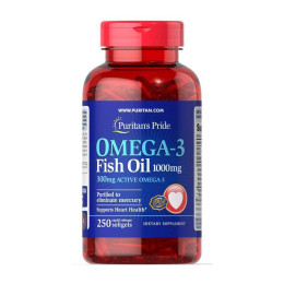 Omega-3 Fish Oil 1000 mg 250 Softgels Puritan's Pride