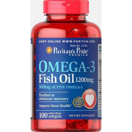 Омега-3 рибячий жир Omega-3 Fish Oil 1200 mg 200 Softgels Puritan's Pride