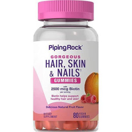 Витамины для волос, кожи и ногтей Piping Rock Hair, Skin & Nails Gummies 80 Gummies Piping Rock