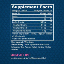 Лецитин Haya Labs Lecithin 1200mg 100softgels