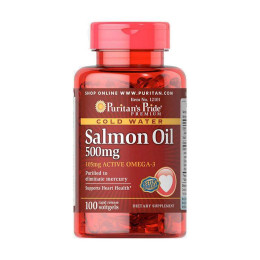 Рыбий жир лосося Puritan's Pride Salmon Oil 500 mg 100 Softgels Puritan's Pride