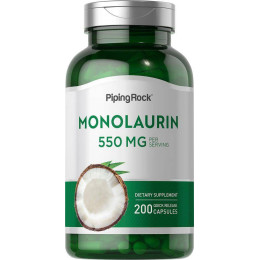 Монолаурин Piping Rock Monolaurin, 550 mg (per serving), 200 Quick Release Capsules Piping Rock