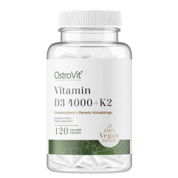 Витамины D3 4000 + K2 Ostrovit Vitamin D3 4000 + K2 VEGE 120caps OstroVit