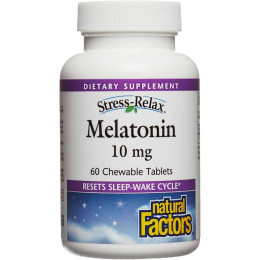 Мелатонин Natural Factors Stress-Relax, Melatonin, 10 mg, 60 Chewable Tablets Natural Factors