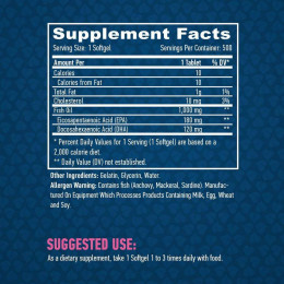 Омега-3 Haya Labs Omega 3 1000 mg 500 softgels