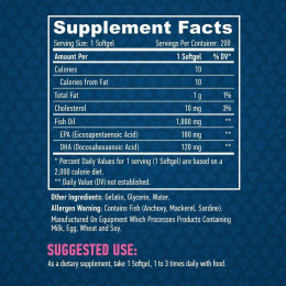 Омега-3 Haya Labs Omega 3 1000 mg 200 softgels