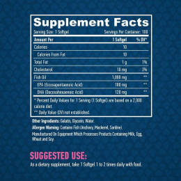 Омега-3 Haya Labs Omega 3 1000 mg 100 softgels