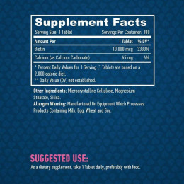 Биотин Haya Labs Biotin Maximum Strength 10,000 mcg 100 tabl