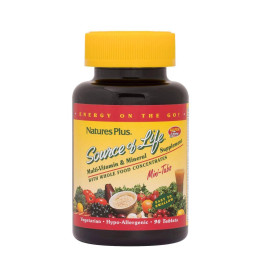 Мультивітаміни та мінерали, Nature's Plus Multi-Vitamin & Mineral Source of Life 90 Mini-Tablets Nature's Plus