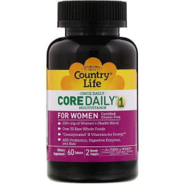 Комплекс мультивітамінів для жінок Country Life Core Daily-1 Multivitamins for Women 60 Tablets Country Life