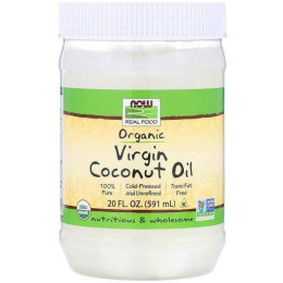 Органическое натуральное кокосовое масло Now Organic Virgin Coconut  Oil 591ml