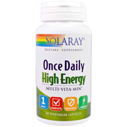 Мультивитамины Solaray Once Daily High Energy, Multi-Vita-Min, 60 Vegetarian Capsules Solaray