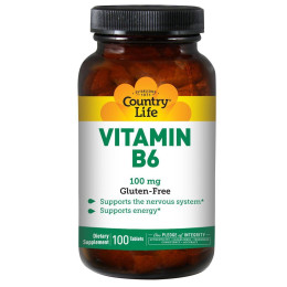 Вітамін В6 Country Life Vitamine B6 100 mg 100 Tablets Country Life