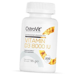 Витамин D3 Ostrovit Vitamin D3 8000 200 tabl OstroVit