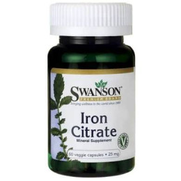 Iron Citrate 25 mg  60 caps Swanson