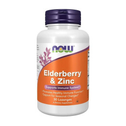 Чорна бузина та цинк NOW Elderberry & Zinc 90 lozenges Now Foods