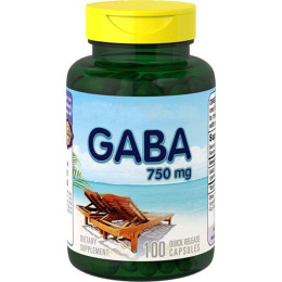 ГАМК (гамма-аминомасляная кислота) Piping Rock GABA (Gamma-Aminobutyric Acid) 100 Capsules Piping Rock