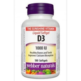 Вітамін Д Vitamin D3 1000 IU 180 chewables (Orange) Webber Naturals