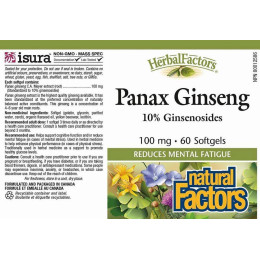 Екстракт женьшеню Natural Factors Panax Ginseng, 60 Softgels Natural Factors