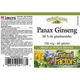 Екстракт женьшеню Natural Factors Panax Ginseng, 60 Softgels Natural Factors