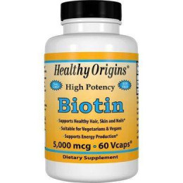 Биотин Healthy Origins Biotin High Potency 5000 mcg 60 Veg Caps Healthy Origins