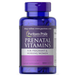 Вітаміни для вагітних Prenatal Vitamins 100 Coated Caplets Puritan's Pride