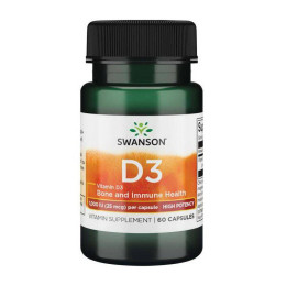 Вітамін D3 Swanson Vitamin D3 1000 IU (25 mcg) 60 caps Swanson